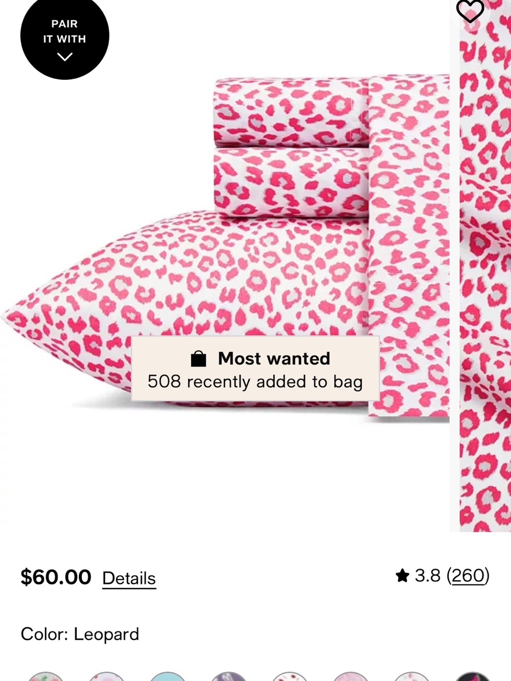 Betsey Johnson Leopard Sheets
